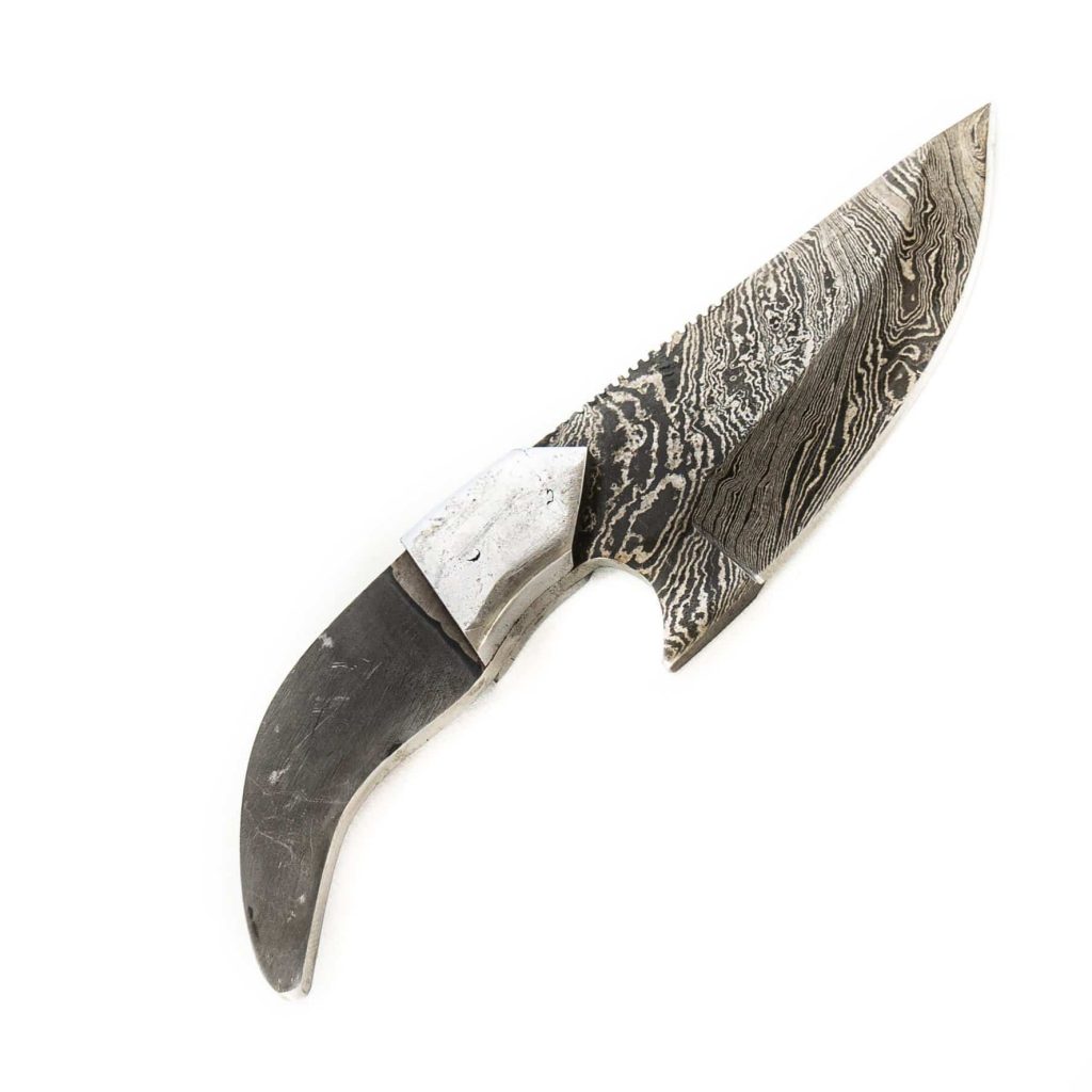 Handmade Damascus Steel Wide Skinning Knife Blank- Skinner