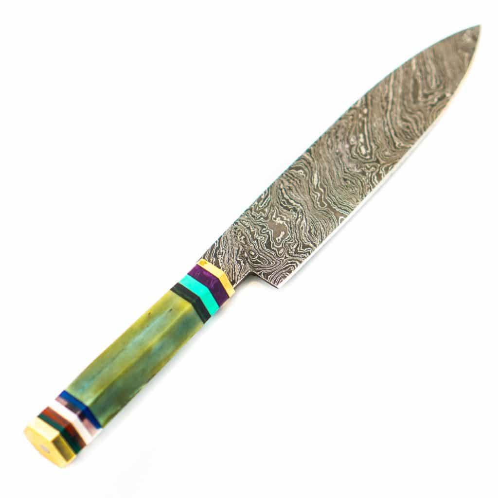 Handmade Damascus Steel Blade Butcher's Knife With Micarta Handle