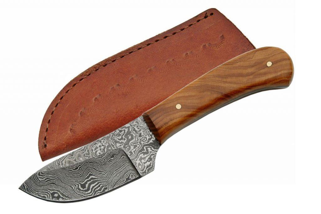 Handmade Damascus Steel Knife With Olive Wood Handle
