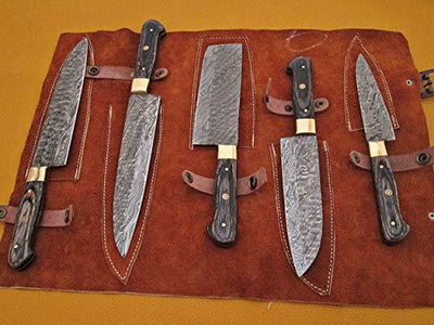 Damascus knife set