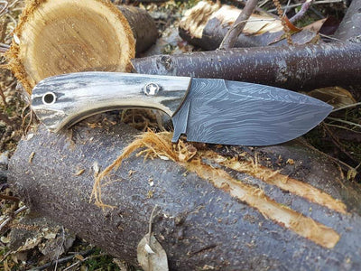 damascus steel skinner knife