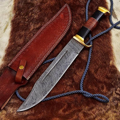 damascus dundee bowie knife