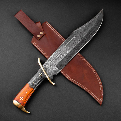 Damascus hunting knife