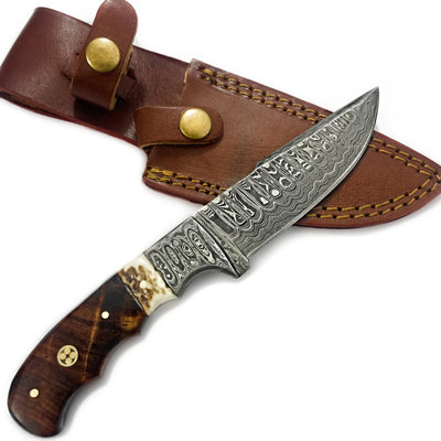 Damascus fixed blade knife