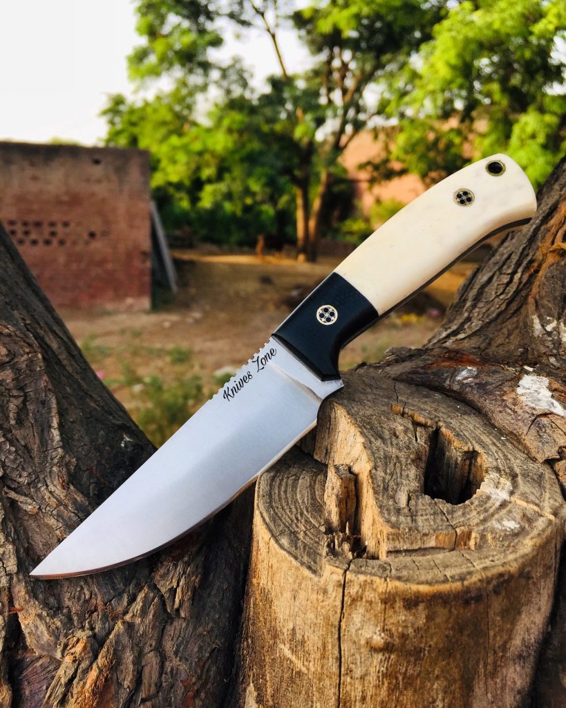 Stainless Steel Handmade Micarta With Camel Bone Knife