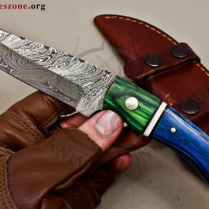 Custom Made Damascus Steel Fixed Blade  475