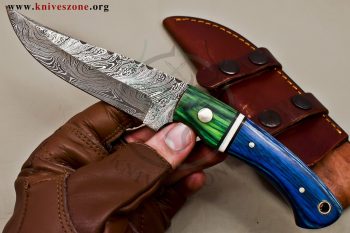 Custom Made Damascus Steel Fixed Blade 475