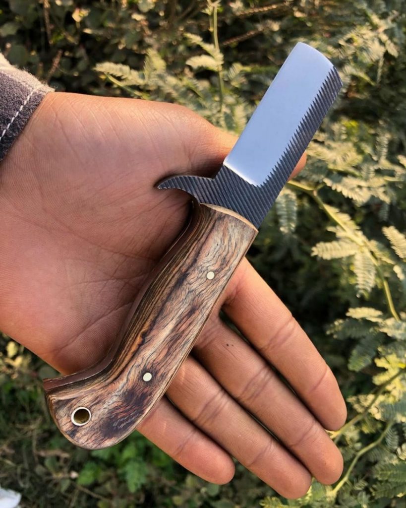 Handmade Bull cutter Knife With Wood Handle