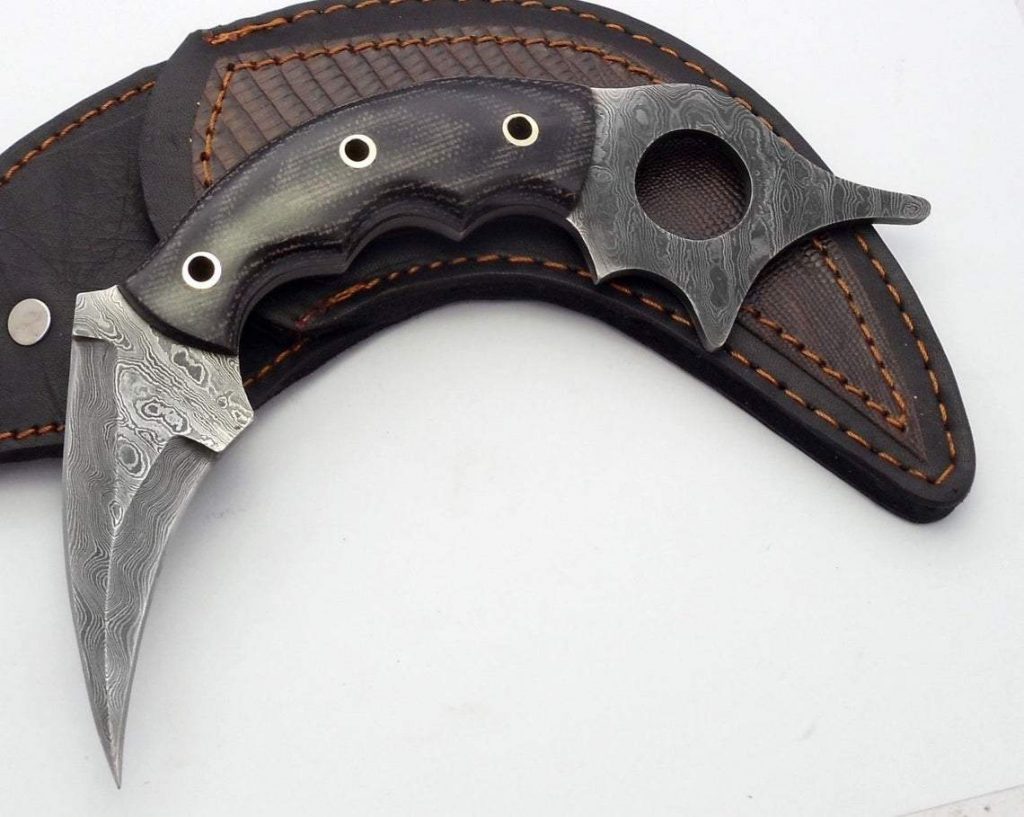 Fully handmade damascus karambit knife
