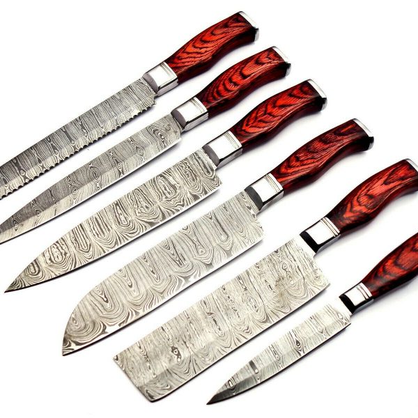 Proffesniol Kitchen and Chef Damascus Knives Set