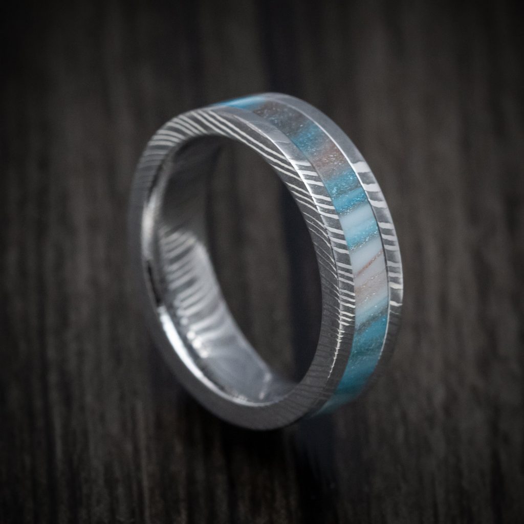 Customize Damascus Steel And Diamondcast Inlay
