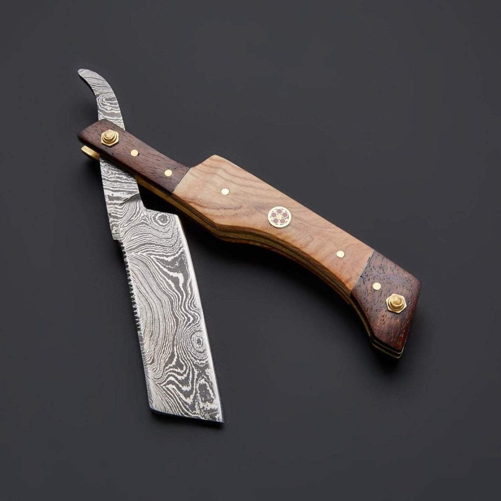 Damascus Steel Handmade Folding Razor