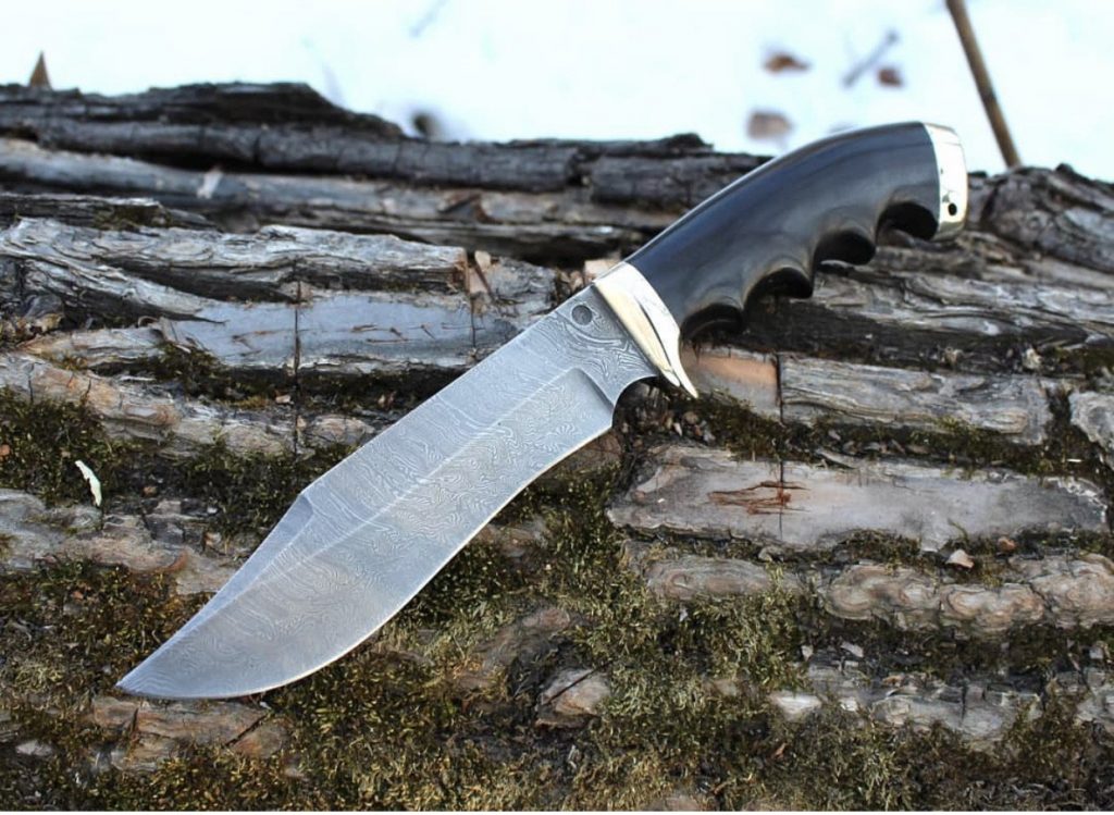 Handmade Damascus Steel Bowie Knife With G10 Handle