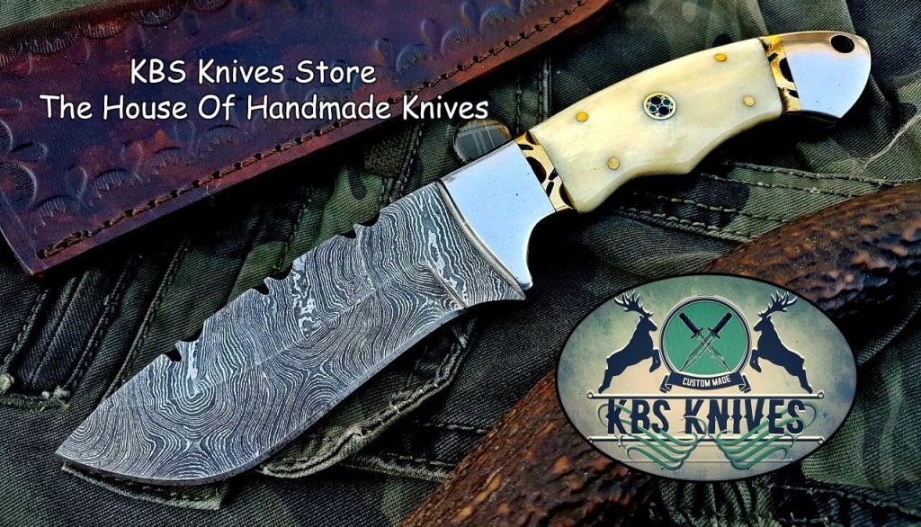 Handmade Damascus Steel Knife For Hunting Skinning Camping