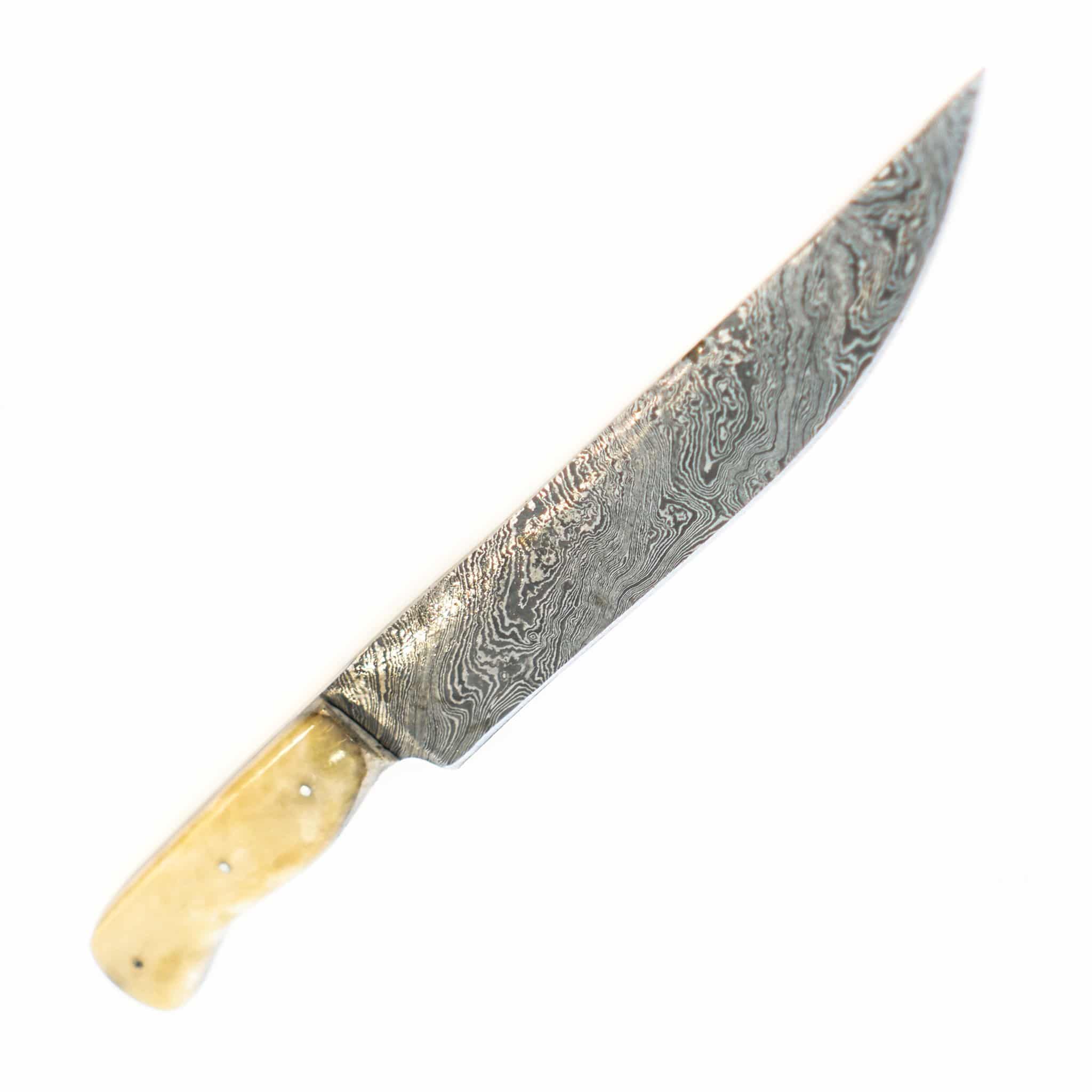 Handmade Damascus Steel Bowie Knife With Bone Handle