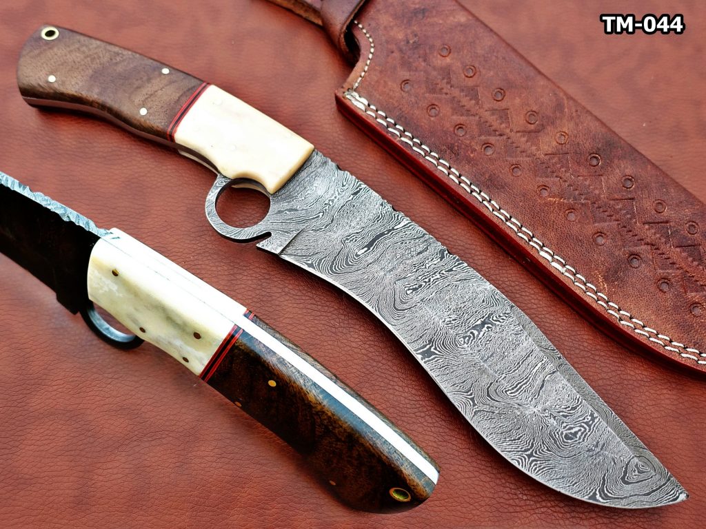 Damascus Steel Handmade Nessmuk Shape Machete Hunting Knife