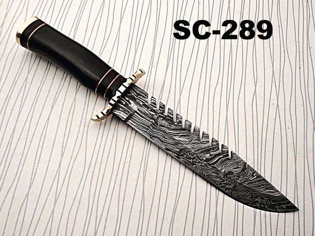 Handmade Damascus Steel Skinning Pommel Knife