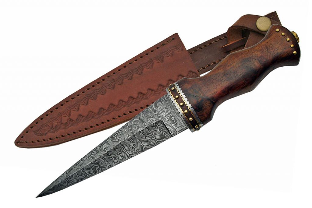 Handmade Custom Damascus Steel Dagger With Twisted Pattern Blade