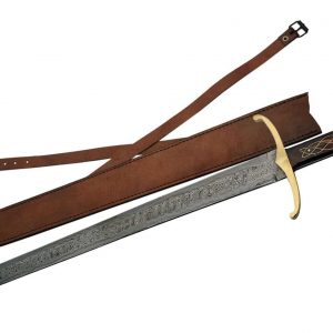 Damascus Steel Sword Full Tang Brass Work