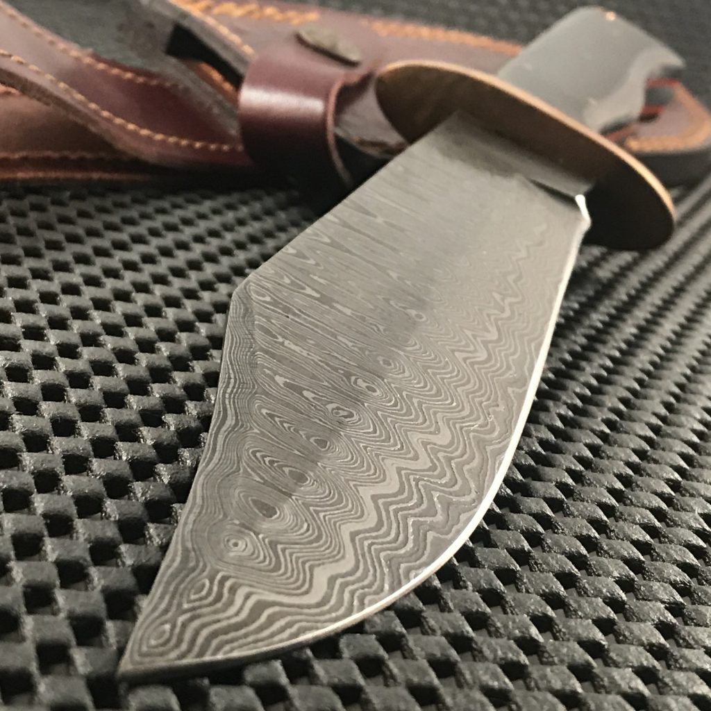 Handmade Full Tang Damascus Steel Bowie Knife With Copper Brass