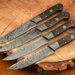 Damascus steak knife set
