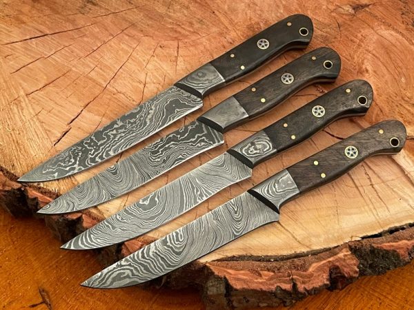 Damascus steak knife set