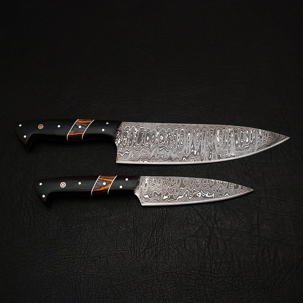 Damascus chef knife set