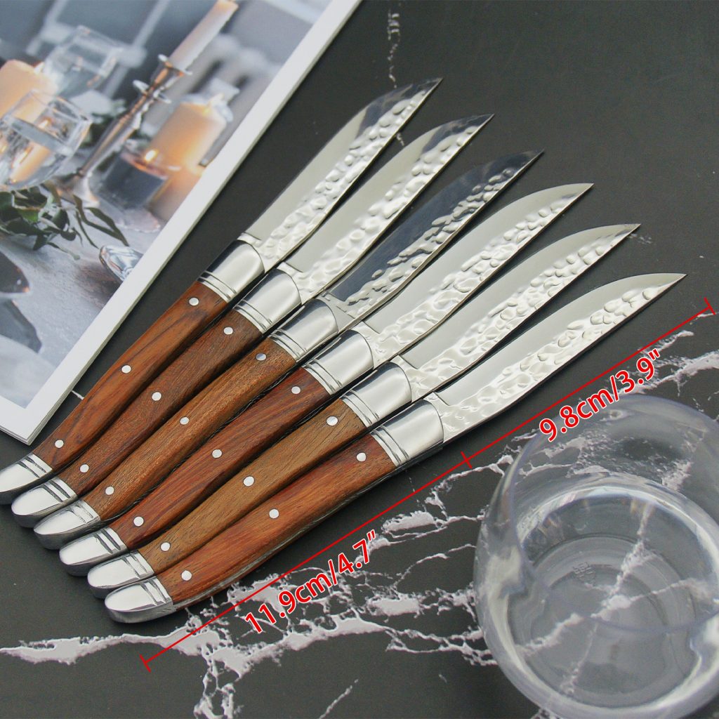 Steak Knives Set Rose Wood Handle 6 PCS
