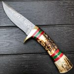 real Damascus hunting knife