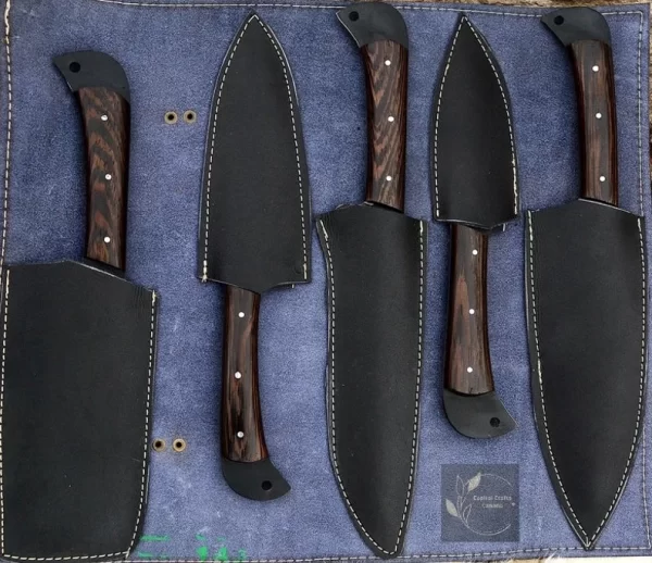black kitchen knife set
